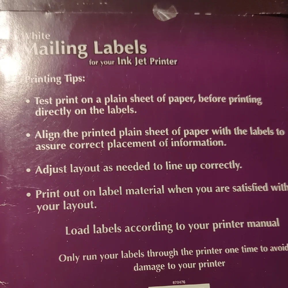 2-Packs White Mailing Labels for Ink Jet Printer 1